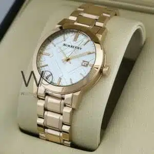 Burberry check Engraved Men's White Watch | Watches Prime