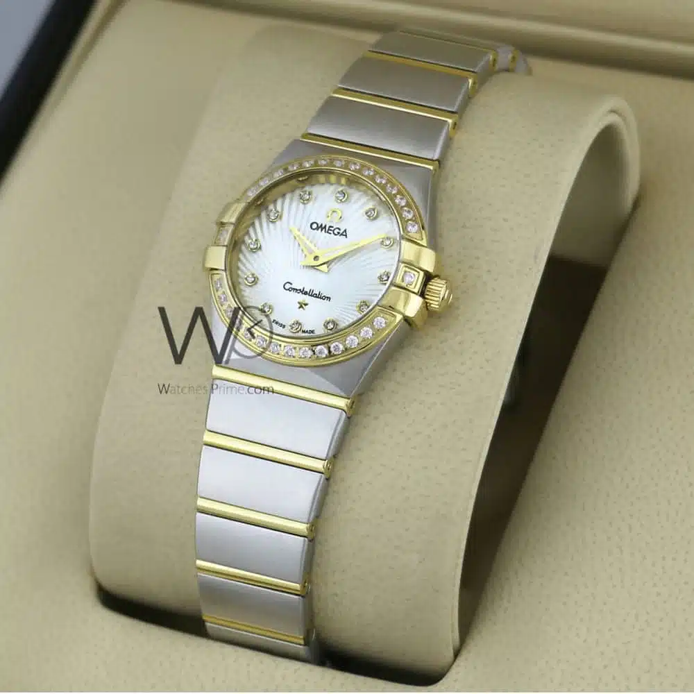 OMEGA WATCH WHITE WITH STAINLESS STEEL BELT | Watches Prime