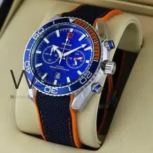 OMEGA 007 WATCH BLUE WITH RUBBER BLUE BELT | Watches Prime OMEGA 007 WATCH BLUE WITH RUBBER BLUE BELT | Watches Prime
