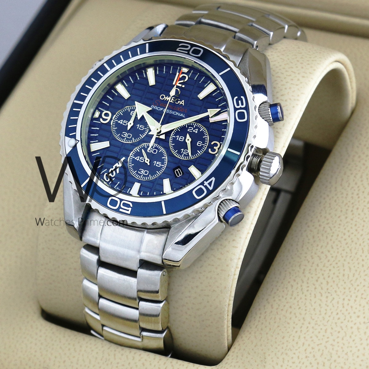 OMEGA 007 CHRONOGRAPH WATCH BLUE WITH STAINLESS STEEL ...