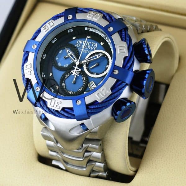INVICTA CHRONOGRAPH WATCH BLUE WITH STAINLESS STEEL SILVER BELT
