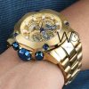 Invicta Men's Watch gold strap Chronograph | Watches Prime Invicta Men's Watch gold strap Chronograph | Watches Prime