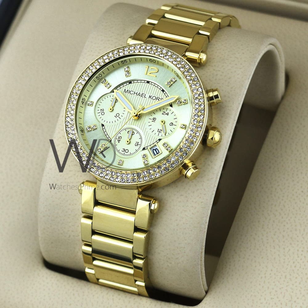Michael Kors Chronograph Watch Gold Dial | Watches Prime