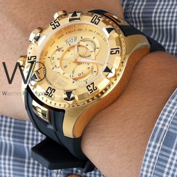 Invicta Men's Watch with gold Rubber strap | Watches Prime