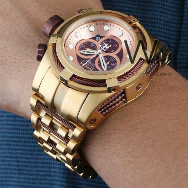 INVICTA CHRONOGRAPH WATCH GOLDEN WITH STAINLESS STEEL GOLDEN BELT