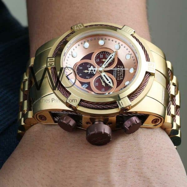 INVICTA CHRONOGRAPH WATCH GOLDEN WITH STAINLESS STEEL GOLDEN BELT