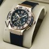Hublot Watch in Black with a Comfortable Rubber Belt