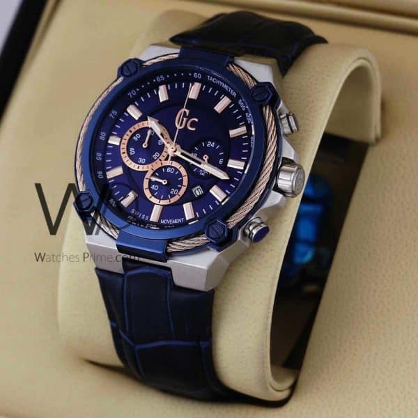 GUESS COLLECTION CHRONOGRAPH BLUE WITH LEATHER BLUE BELT