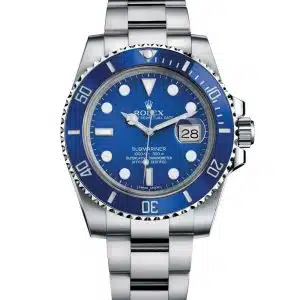 ROLEX OYSTER PERPETUAL SUBMARINER CERAMIC BEZEL WATCH BLUE WITH STAINLESS STEEL SILVER BELT