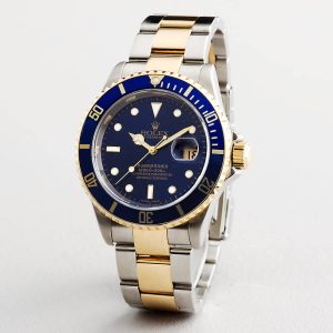 ROLEX OYSTER PERPETUAL SUBMARINER CERAMIC BEZEL WATCH BLUE WITH STAINLESS STEEL SILVER&GOLD BELT