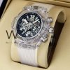 Hublot watch black with rubber white belt