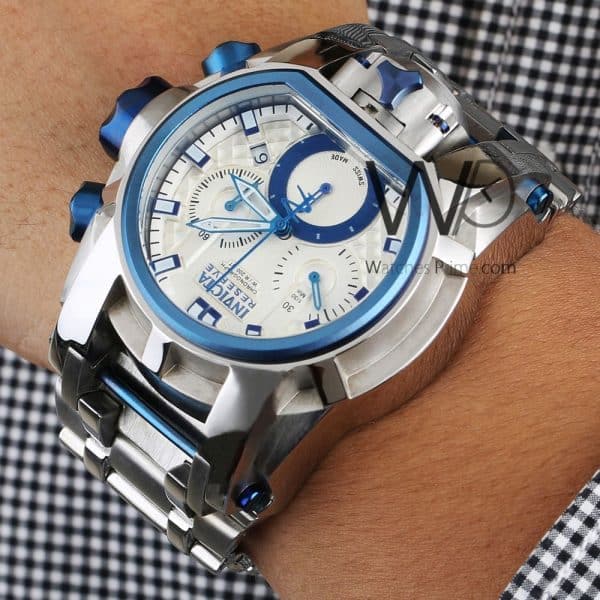 INVICTA CHRONOGRAPH WATCH WHITE WITH STAINLESS STEEL SILVER BELT