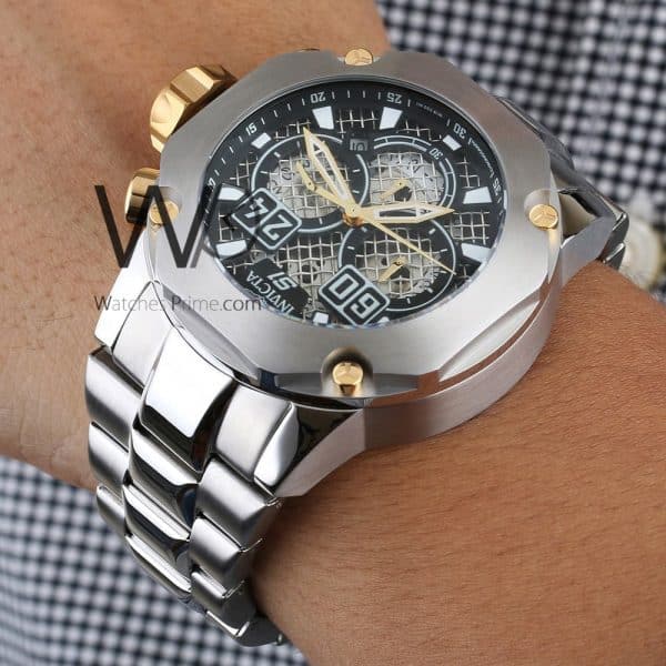 Invicta Men's Watch Chronograph silver strap | Watches Prime