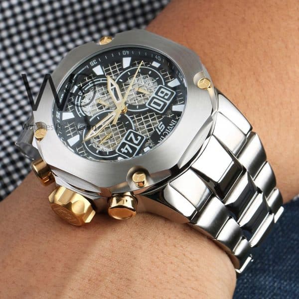 Invicta Men's Watch Chronograph silver strap | Watches Prime