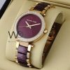 Michael kors watch with two tone metal belt