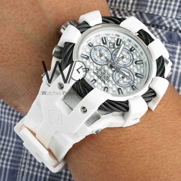 Invicta Watch Chronograph White Rubber strap | Watches Prime