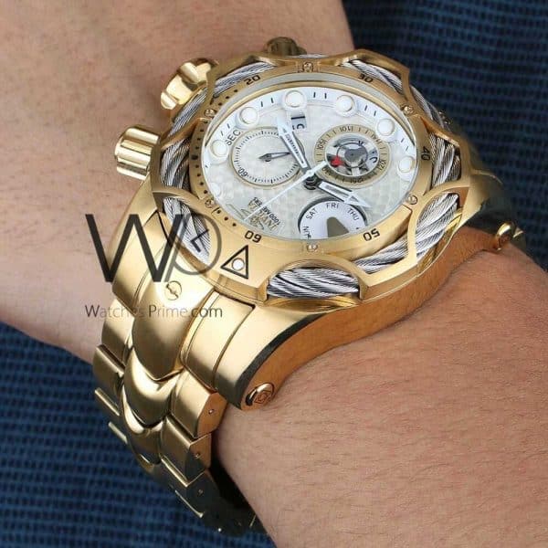 ساعة معدن ذهبية ضخمة انفيكتا رجالية | واتشز برايم