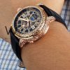 ساعة Patek Philippe سير اسود من الجلد الطبيعى | واتشز برايم ساعة Patek Philippe سير اسود من الجلد الطبيعى | واتشز برايم