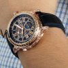 ساعة Patek Philippe سير اسود من الجلد الطبيعى | واتشز برايم ساعة Patek Philippe سير اسود من الجلد الطبيعى | واتشز برايم