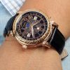 ساعة Patek Philippe سير اسود من الجلد الطبيعى | واتشز برايم ساعة Patek Philippe سير اسود من الجلد الطبيعى | واتشز برايم
