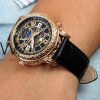ساعة Patek Philippe سير اسود من الجلد الطبيعى | واتشز برايم ساعة Patek Philippe سير اسود من الجلد الطبيعى | واتشز برايم