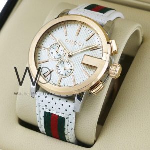 Gucci Chronograph Watch for Men White Dial | Watches Prime