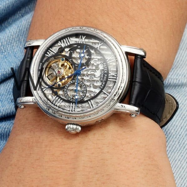 PATEK PHILIPPE WATCH WITH LEATHER BLACK BELT | Watches Prime