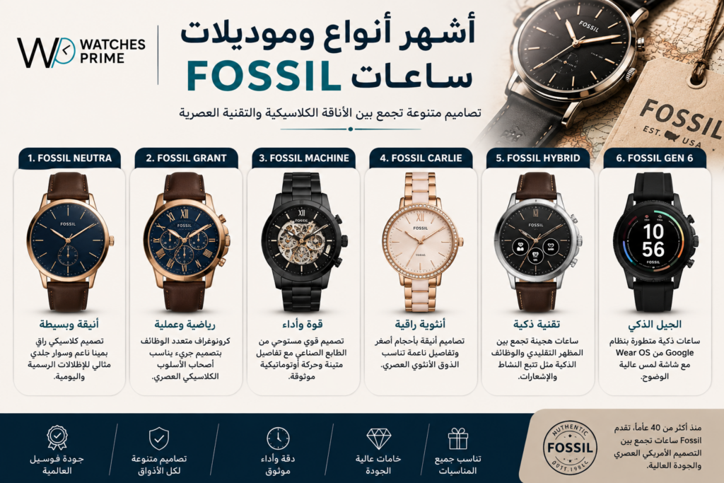 اسعار ومواصفات ساعات اليد Fossil مصر 2026 | واتشز برايم اسعار ومواصفات ساعات اليد Fossil مصر 2026 | واتشز برايم