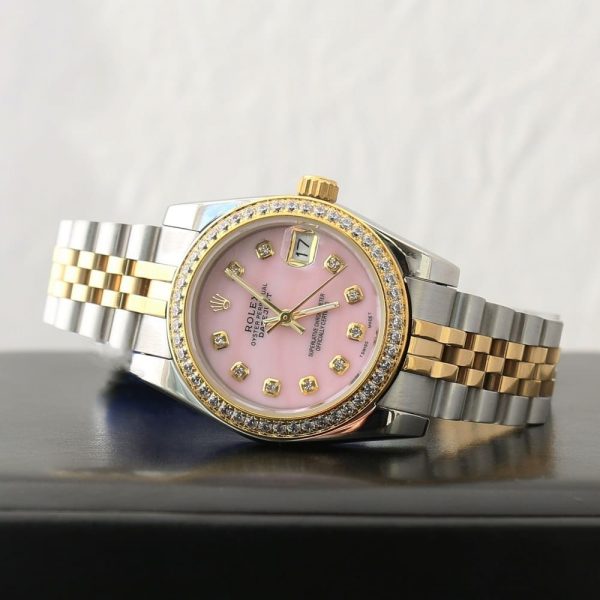ROLEX DATEJUST WATCH PINK WITH STAINLESS STEEL GOLDEN&SILVER BELT