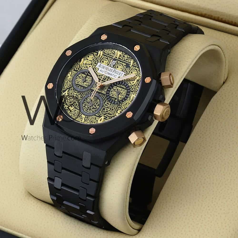 AUDEMARS PIGUET ROYAL OAK OFFSHORE CHRONOGRAPH WATCH BLACK WITH STAINLESS STEEL BLACK BELT