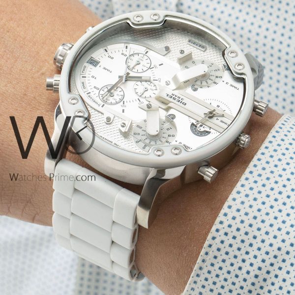 Diesel Watch for Men with White Metal strap | Watches Prime