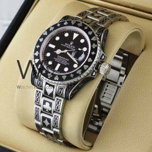 ROLEX OYSTER PERPETUAL SUBMARINER WATCH BLACK WITH STAINLESS STEEL SILVER&BLACK BELT