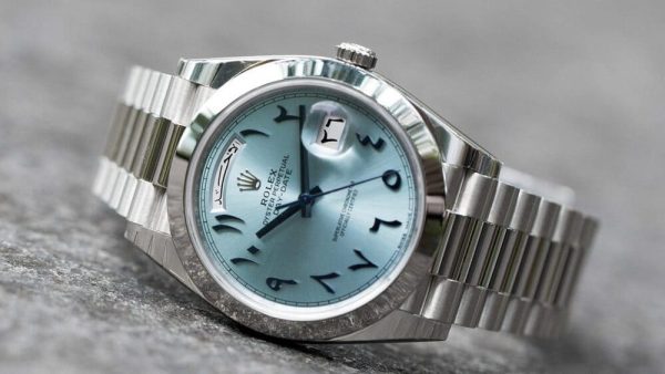 ROLEX DAY-DATE WATCH BLUE WITH SILVER BELT | Watches Prime