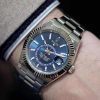 ساعه من rolex بلون ازرق وسير فضى من المعدن | واتشز برايم