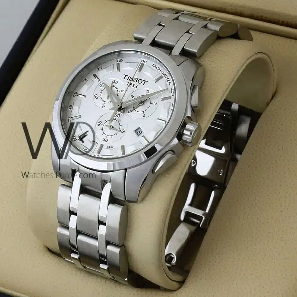 Tissot Chronograph Watch for Men White Dial | Watches Prime