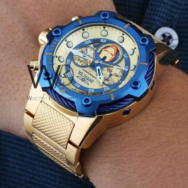 Invicta gold Watch Chronograph gold strap | Watches Prime