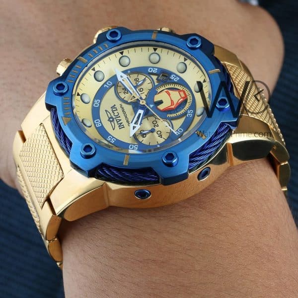 Invicta gold Watch Chronograph gold strap | Watches Prime