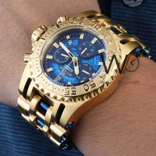 Invicta Chronograph Watch for Men gold strap | Watches Prime