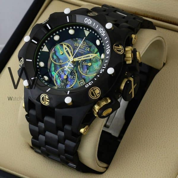INVICTA CHRONOGRAPH WATCH MULTI COLORED WITH STAINLESS STEEL BLACK BELT