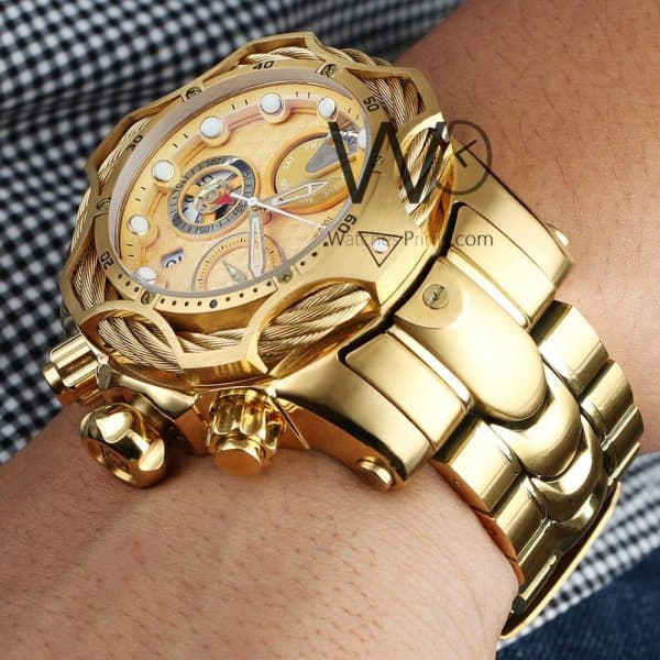 ساعة ضخمة ذهبية انفيكتا رجالي معدن | واتشز برايم