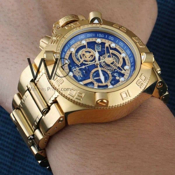 INVICTA CHRONOGRAPH WATCH GOLD WITH STAINLESS STEEL GOLDEN BELT
