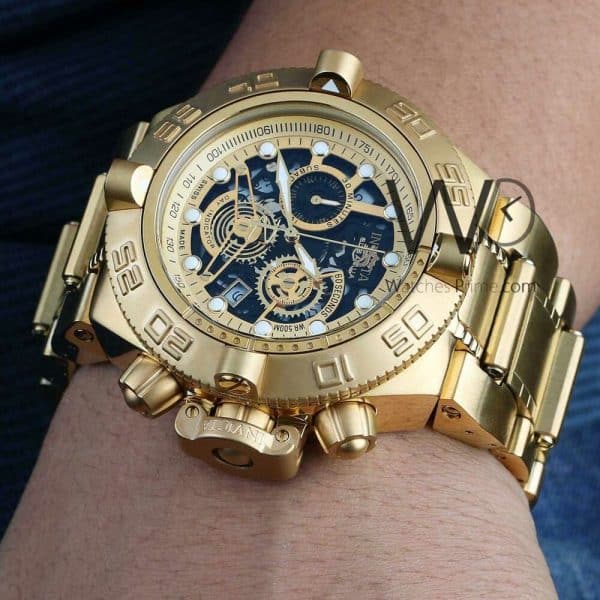 Invicta Men's Watch gold strap Chronograph | Watches Prime