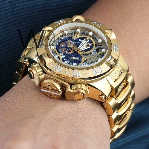 Invicta Chronograph Men's Watch gold strap | Watches Prime