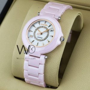 Chanel Watch for Women White Dial with Pink Ceramic Belt