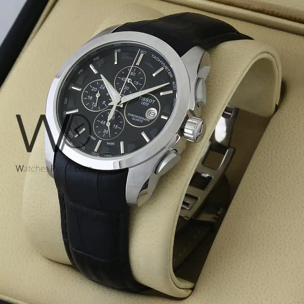 TISSOT 1853 CHRONOGRAPH WATCH BLACK WITH LEATHER BLACK BELT