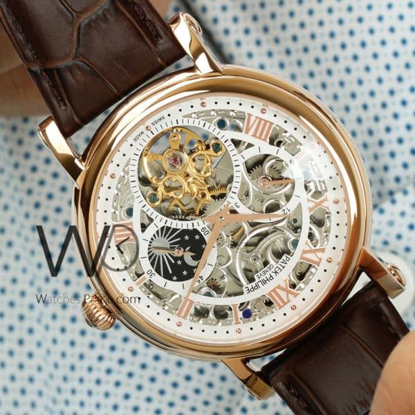 ساعة Patek Philippe سير بنى من الجلد الطبيعى | واتشز برايم