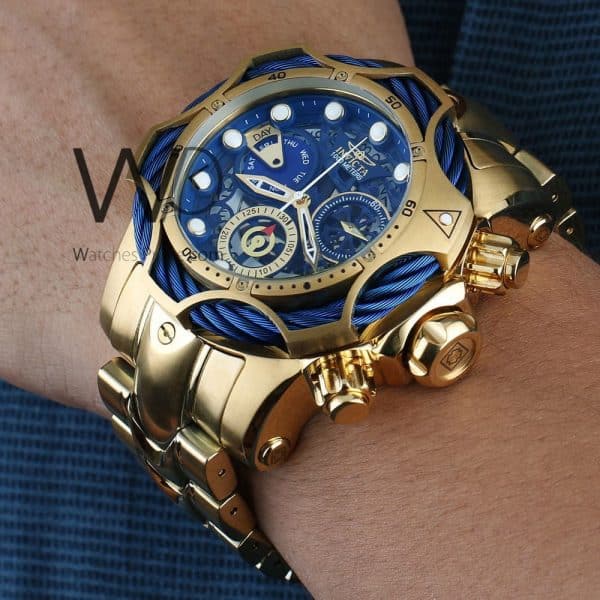 Invicta blue Watch for Men with gold strap | Watches Prime