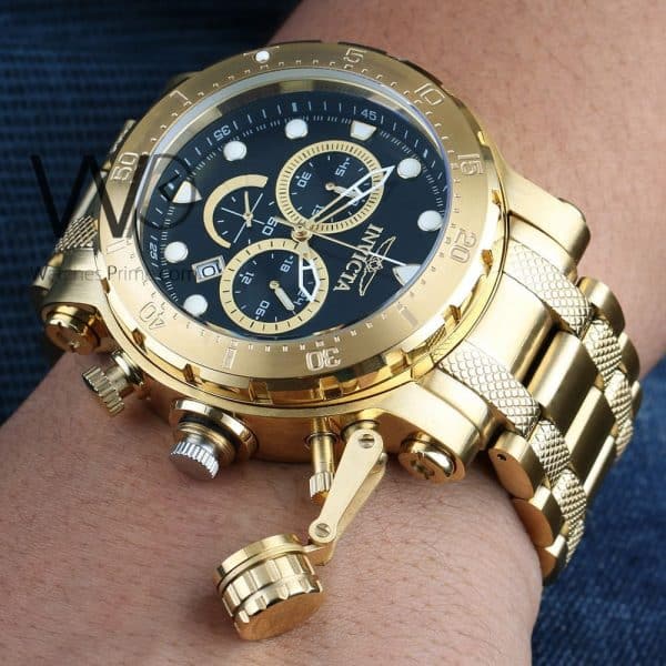 Invicta Chronograph Watch for Men black dial | Watches Prime