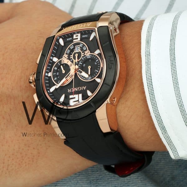 Aigner Palermo Black Chronograph Watch Men | Watches Prime