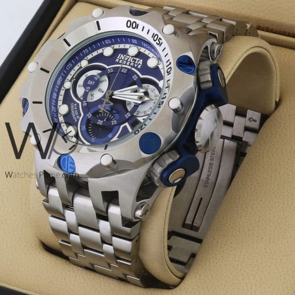 INVICTA CHRONOGRAPH WATCH BLUE WITH STAINLESS STEEL silver BELT